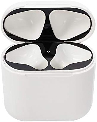 Dust Guard for AirPods Case, Solomo Shiny Stylish [0.04mm][Full Coverage][18K Gold Plating] Premium Metallic Protective Dust Guard Cover Easy Install for Apple Airpods Charging Case (Black - 1 Set)