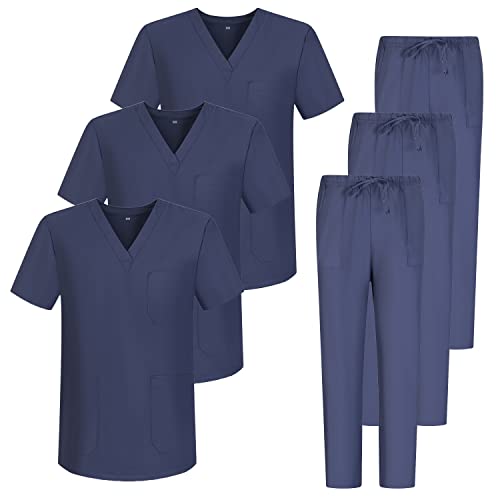 MISEMIYA - Pack * 3 Pcs - Uniforme Sanitario Unisex Uniformes Sanitarios MÉDICOS Conjuntos Sanitarios 3-6801-6802 - S, Gris 68