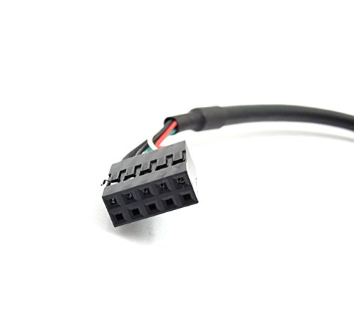 Duttek (2-Pack) 20CM USB 2.0 Type A Male to Dupont 9 Pin Female Header Motherboard Cable Cord (AM/9Pin 0.2M)