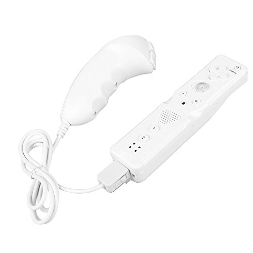 Maexus Motion Plus Wii Remote and Nunchuck Combo Controller with Wrist Strap for Nintendo Wii Game Console - White