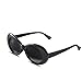 FOURCHEN Kids Sunglasses, Bold Retro Oval Mod Thick Frame, Round Lens, 100% UV Proof for Girls/Boys, Toddler & Kids