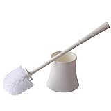 Toilet Brush,Deserthome Good Grips Hideaway Compact Long Holder Non-porous Base Bathroom Brush (White)