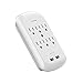 KING-LINK Multi Outlets, 6 Wall-Mount AC Outlets Surge Protector with Dual USB Charging Ports 3.1 Amp Adapter Plug, ETL Listed