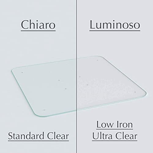 Vitrazza Glass Office Chair Mat Square 48" x 48" Chiaro Std Clear