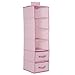 Delta Children 6 Shelf Hanging Wall Storage with 2 Drawers - Easy Storage/Organization Solution- Holds Sweaters, Shirts, Pants, Accessories & More - Movable Drawers Allow for Customization, Pink