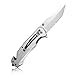 KUBEY B103V Camping Folding Knife with Clip Tanto Stainless Steel Blade Thumb Stud Opening Multipurpose Tool Knives for Outdoor Tactical Rescue and Self-defense (B103V)