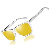 Bircen HD Night Vision Driving Anti-Glare Glasses for Men Women Al-Mg Metal Frame Rainy Safe Polarized Fashion Sun Glasses