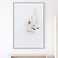 Framed Canvas Wall Art Pupper Animals Chic Dogs Multicolor Photography Urban - 16x24 inches