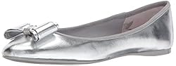 Ted Baker Women's IMMET Ballet Flat, Silver, 8.5 M US