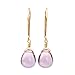 Pale purple glass dangle earrings 14kt rose gold-filled