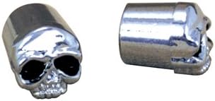Skull Tyre Valve Stem Dust Caps (Pair) for Motorcycle/Car/Trike - Black Eyes