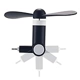 Pandawell 8-pin Lighting Rotatable Mobile Phone Fan Portable Dock Cool Cooler Rotating Fan for Apple iPhone 7 / 7 Plus / 6S / 6S Plus / iPhone 6 / 6 Plus / iPhone SE / 5S - Black