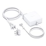 POWLAKEN Compatible MacBook Pro Charger 60W Mag Safe 2 T-Tip Power Adapter with 6FT AC Extension Cable, Charger Compatible with MacBook Air and for MacBooks 11