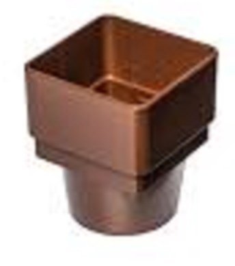 RWSD2BR Brown Marshall Tufflex Downpipe Adaptor 65mm Square to 68mm Round