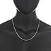 1.9mm Solid .925 Sterling Silver Square Box Chain Necklace, 22 inches