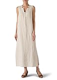 Vivid Linen Sleeveless Slip-on Dress-L-Oat