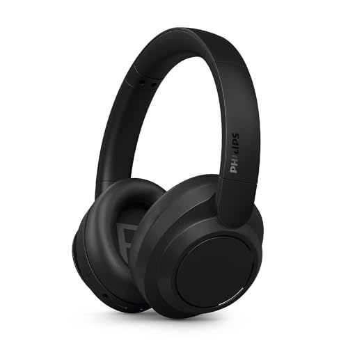 TAH6529BK/00 Casque Bluetooth sans Fil Over‑Ear à Réduction de Bruit – Excellente qualité d’Appel, Compatible Assistant Vocal, Jusqu’à 45 h d’écoute, Adaptateur Avion Inclus – Noir