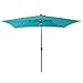 C-Hopetree 6.5 x 10 ft Rectangular Outdoor Patio Market Table Umbrella with Solar LED Lights, Aqua Blue