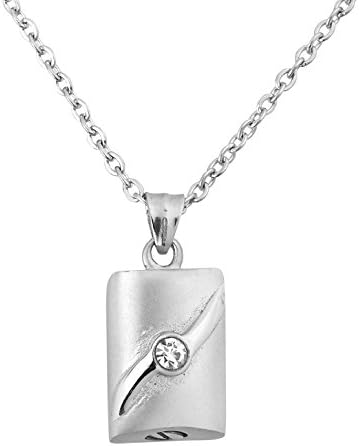 Forever Locked Cremation Urn Pendant Ashes Memorial Necklace 316L Grade (Silver tone)