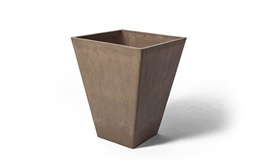 Algreen Valencia Square Planter, 12 by 14-Inch, Taupe