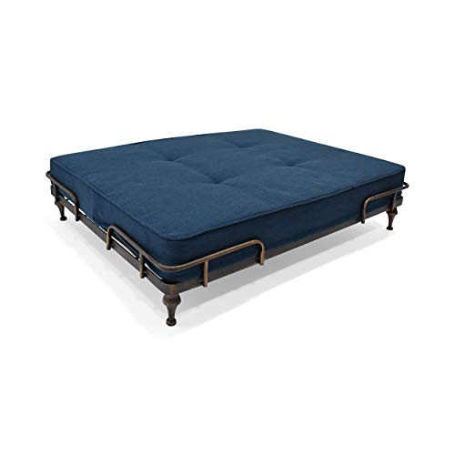 Christopher Knight Home 306284 Elvis Industrial Pet Bed, Navy Blue and Brushed Gold