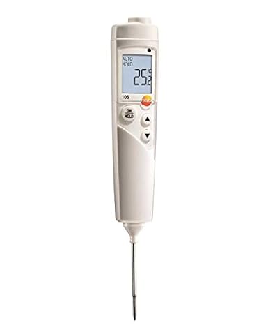 Testo 0563 1063 106 Lebensmittel-Kern-Thermometer, inklusive TopSafe (wasserdichte Schutzhülle, IP67), Befestigungs-Clip, Füh