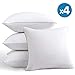 MoMA 18 x 18 Pillow Inserts (Set of 4) - Throw Pillow Inserts with 100% Cotton Cover - 18 Inch Square Interior Sofa Pillow Inserts - Decorative Pillow Insert Pair - White Couch Pillow (18 x 18)
