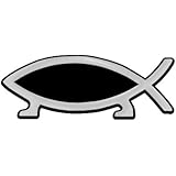 Fish with Feet Plastic Auto Emblem - [Silver][5'' x 2'']