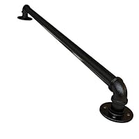3~20ft Handrail Retro Pipe Door Pull Handle, Grab Bar, Towel Rail, Antique Rustic Cast Iron Handrail for Elderly/Disabled/Pregnant Women Heavy Duty 550lbs