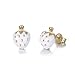 8 Pairs Small Cute Simple Post Stud Earrings Set for Girls Kids Gold Tone Mix and Match (Mix-1)
