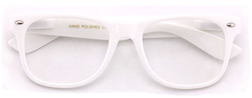 White Clear Wayfarer Style Reading Glasses - Comfortable Stylish Simple Readers Rx Magnification (1.50, white)