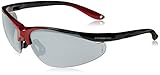 Crossfire 1733 Brigade Safety Glasses Silver Mirror Lens - Shiny Black/Red Frame
