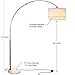 Brightech Mason Arc Floor Lamp - Modern Corner Standing Lamp with Unique Hanging Drum Lamp Shade for Living Room - Bright Overhead, Curved Hanging Light for Bedroom. Library, Den - Nickel