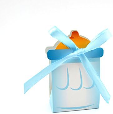 Bottle Candy Box Baptism Party Favour Christening Blue With Ribbon (Blue)
