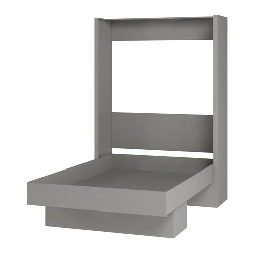 Oakland Living Easy-Lift Queen Murphy Wall Bed in Grey with Shelf