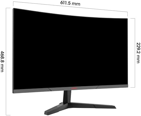 Monitor koorui de 27 polegadas, tela curva 1800r 1920 × 1080 (fhd), 144/165 hz, dci-p3 90%, moldura ultrafina, inclinação ajustável, compatível com hdmi/dp