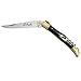 Laguiole pocket knife with Black Horn handle and brass bolsters, corkscrew - Closed size - 11 cm direct from France