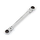 TEKTON WRN76103 Flex-Head Ratcheting Box End Wrench, 8 mm x 10 mm