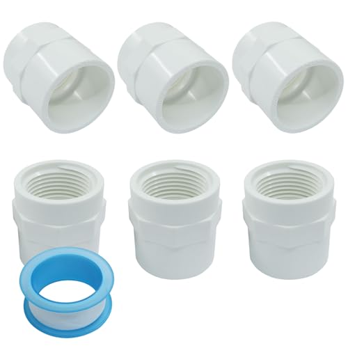 PHITUODA 1 Inch PVC Coupling Fittings, White, 6 Pack at Amazon