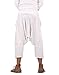 The Harem Studio Mens Linen 3/4 Boho Hippie Drop Crotch Capri One Size (White)