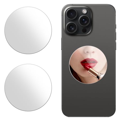 Cavdycidy Special-shaped Mirror Decal for Smartphone，Stick-On Make up Mirror Sticker on Phone Case Back，Special-shaped Mirror Phone Charm （2 Pack ）