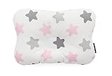 W WelLifes Baby Pillow for Newborn Breathable 3D Air Mesh Organic Cotton, Protection for Flat Head Syndrome Gift BabyStar Pink