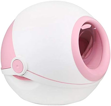 ZHANGBIN Cat litter box cat toilet fully enclosed anti-splashing integrated PP material 54 * 52 * 47cm gray pink suitable for cats within 25 kg-Pink