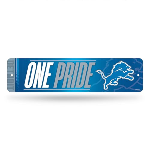 Rico Industries NFL Football Detroit Lions Metal Street Sign 4" x 15" Home Déco…
