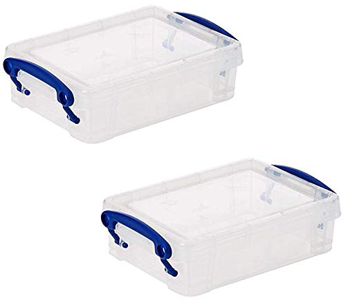 Really Useful Box Really Useful Boxes 0.35 Litre Rectangle Clear Pack of 2