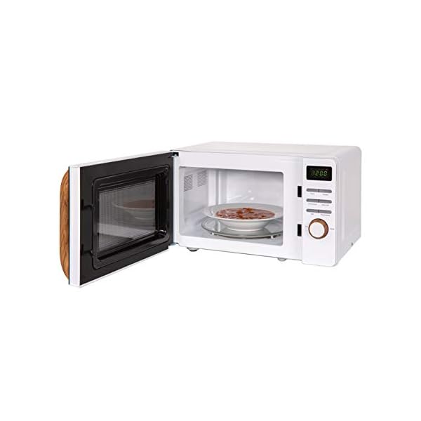 Russell-Hobbs-RHMD714-17-L-700-W-Scandi-White-Digital-Microwave-with-5-Power-Levels-Wood-Effect-Handle-Dials-Clock-Timer-Automatic-Defrost-Easy-Clean-8-Auto-Cook-Menus Russell Hobbs RHMD714 17 L 700 W Scandi White Digital Microwave with 5 Power Levels, Wood Effect Handle & Dials, Clock…