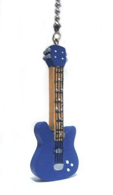 Blue Electric Guitar Ceiling Fan Pull Light Chain Decor Amazon In