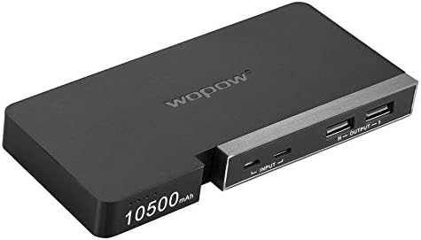 YOOJOP Wopow S10 10500mAh Power Bank Dual USB Charging Port Polymer External Battery (Color : Black, Size : One Size)