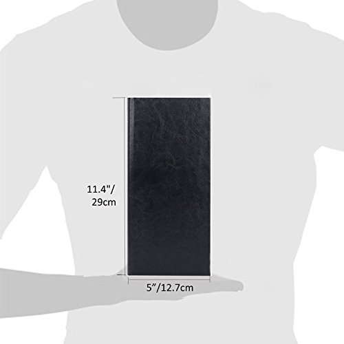 10PCS Leather Book Style Double Fold Panel Menu Cover Menu Holder Black - 11.4" x 5" (L x W)