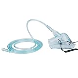 Healva 2 Packs Adult Elongated Standard Oxygen Mask with 6.5' Tubing and Adjustable Elastic Strap